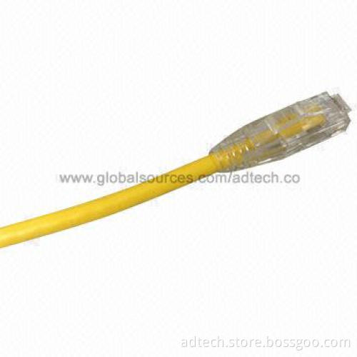 Category 5e Clear Boot Patch Cable, UL-marked, Yellow, Various Colors and Length Available